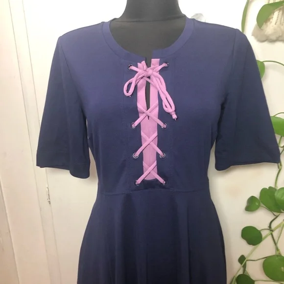 Anthropologie Mauve Dress Large Fit & Flare New pockets - Picture 4 of 13